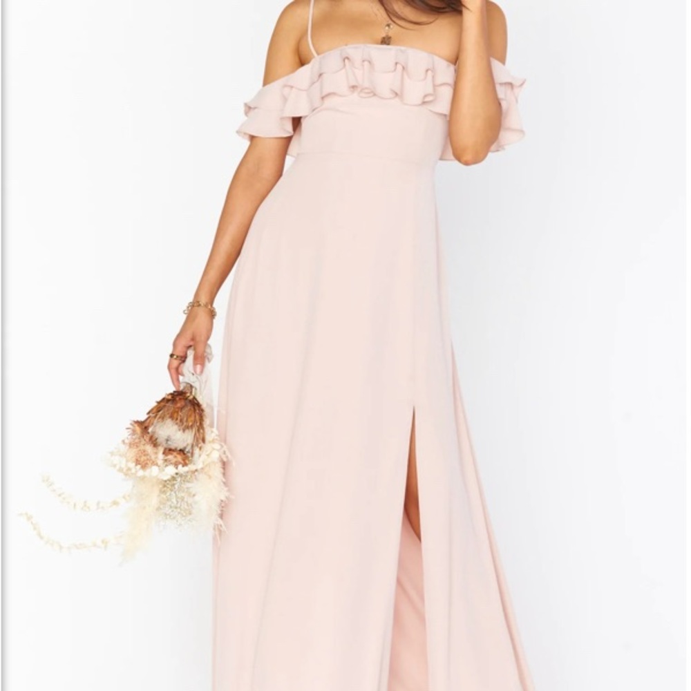 Show Me Your Mumu EMMA MAXI bridesmaids dress Dusty Blush Crisp